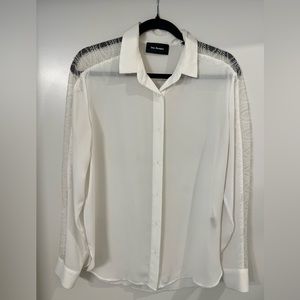 The Kooples white lace button down shirt